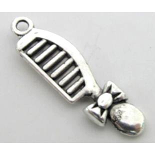 Tibetan Silver comb pendant, Lead free and nickel Free