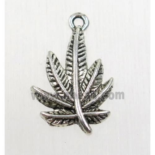 tibetan silver leaf pendant, non-nickel