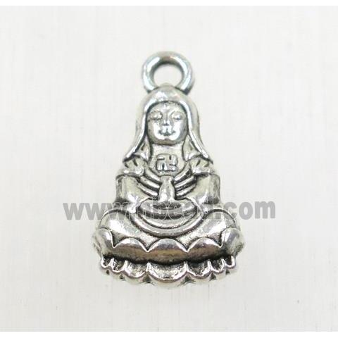 tibetan silver buddha pendant, non-nickel