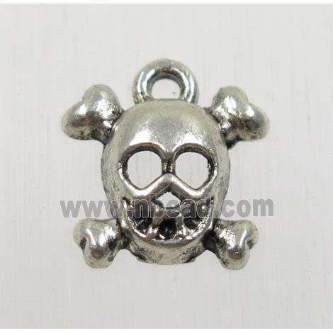 tibetan silver skull pendant, non-nickel