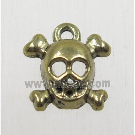 tibetan silver skull pendants, non-nickel, antique bronze