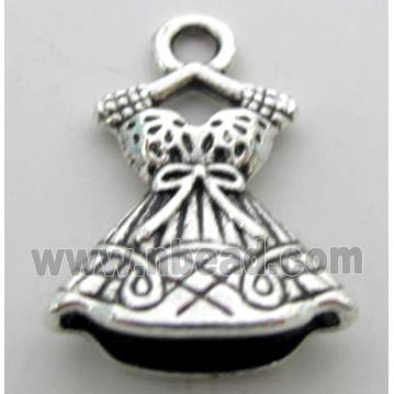 Tibetan Silver skirt pendant, Lead free and nickel Free