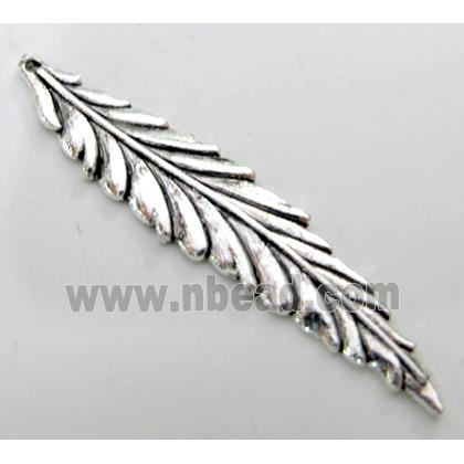 Tibetan Silver leaf pendant, Lead free and nickel Free