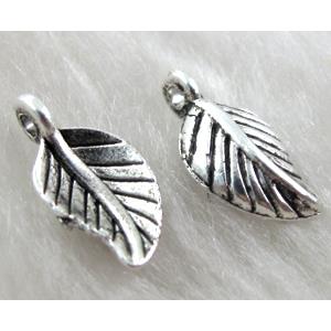 Tibetan Silver leaf pendant, lead free and nickel free