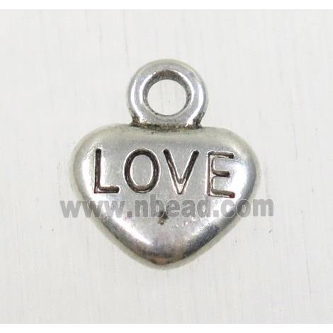 tibetan silver heart pendant, non-nickel