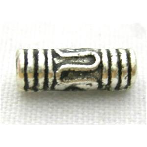 Tibetan Silver Tube Beads, 8mm length, 3mm diameter