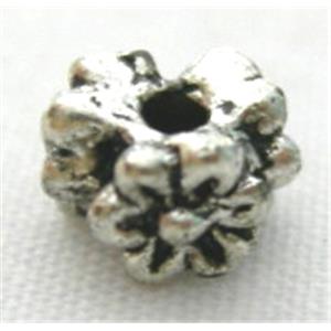 Tibetan Silver Space Beads, 6mm diameter