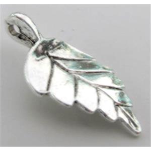 leaf, Tibetan Silver pendant, Non-Nickel, 28x14mm