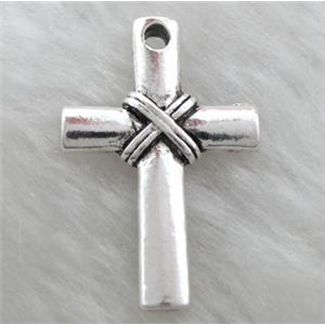 Tibetan Silver cross pendant, lead free and nickel free,  