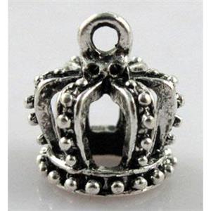 Crown charm, tibetan silver pendant, lead free and nickel free, approx 14.5x16mm