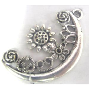 Tibetan Silver pendant, lead free and nickel free, 32x20mm