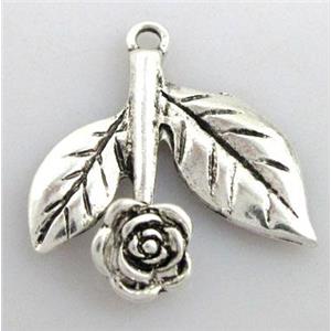 Tibetan Silver flower pendant non-nickel, 23x21mm