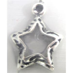 Tibetan Silver star pendant, lead free and nickel free, 18x14mm