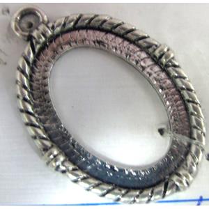 Tibetan Silver pendant, lead free and nickel free, 34x23mm
