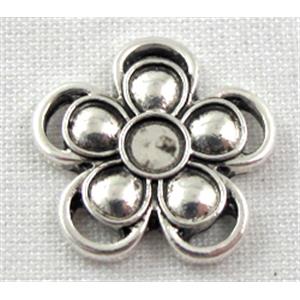 Tibetan Silver flower, Non-Nickel, 18mm dia