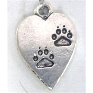 Tibetan Silver paw pendant, lead free and nickel free, 21x15mm