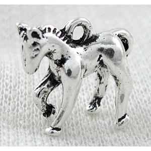 Horse Charm, Tibetan Silver pendant non-nickel, 20x18mm