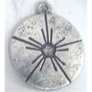 Tibetan Silver pendant non-nickel, 20mm dia