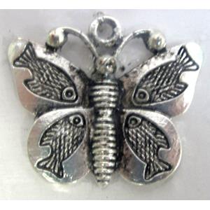 Tibetan Silver Butterfly pendant Non-Nickel, 29x22mm