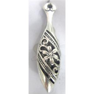 Tibetan Silver pendants, Non-Nickel, 40x10mm