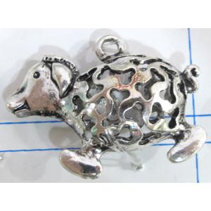 Tibetan Silver sheep pendants, Non-Nickel, 33x25mm