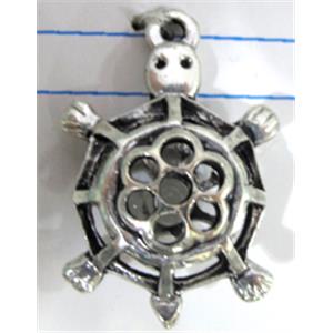 Tibetan Silver Tortoise pendants, Non-Nickel, 26x18mm