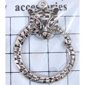 Tibetan Silver Tiger pendants, Non-Nickel, 44x33mm