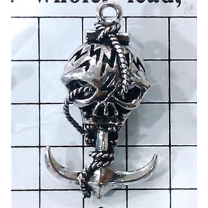 Hollow Tibetan Silver pendant, lead free and nickel free, 25x45mm