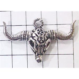 Hollow Tibetan Silver pendant, lead free and nickel free, 47x30mm