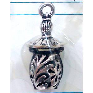 Hollow Tibetan Silver pendant, lead free and nickel free, 16x32mm