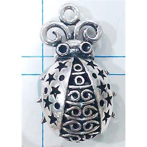 Hollow Tibetan Silver pendant, lead free and nickel free, 22x37mm