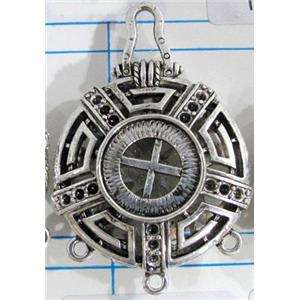 Hollow Tibetan Silver pendant, lead free and nickel free, 31mm dia