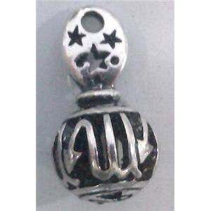 lead free and nickel free Tibetan Silver hollow pendant, approx 9mm ball