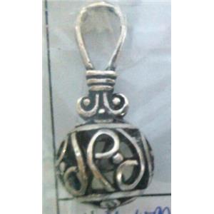 hollow Tibetan Silver pendant, lead free and nickel free, approx 15mm ball