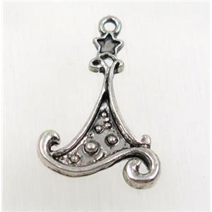 tibetan silver pendant, non-nickel, approx 17x22mm