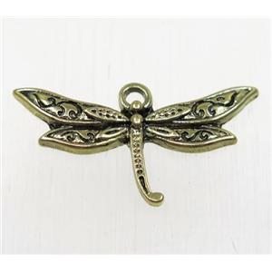 tibetan silver dragonfly pendant, non-nickel, antique bronze, approx 17x32mm