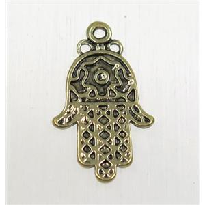 tibetan silver hamsahand pendant, non-nickel, antique bronze, approx 13x19mm