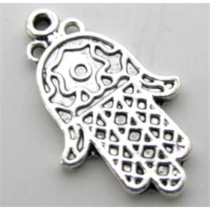 Tibetan Silver hamsahand pendant, Lead free and nickel Free, 14x21mm