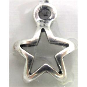 Tibetan Silver star pendant non-nickel, 15x11mm