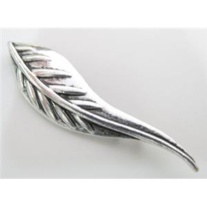 leaf, Tibetan Silver pendant, Non-Nickel, 62mm length