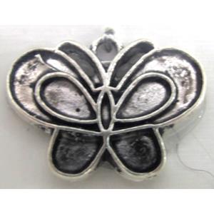 Tibetan Silver butterfly pendants, Lead free and nickel Free, 17x19mm