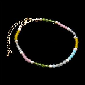 Mix Gemstone Bracelet, approx 3.5-4mm, 17-22cm length