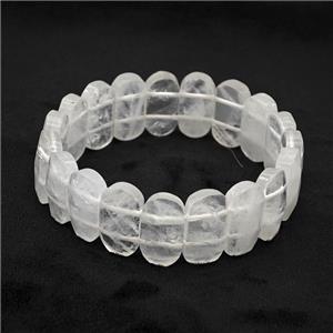 Clear Quartz Bracelet Stretchy, approx 11-20mm