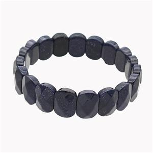 Blue Sandstone Bracelet Stretchy, approx 11-15mm