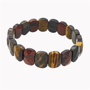 Multicolor Tiger Eye Stone Bracelet Stretchy, approx 11-15mm