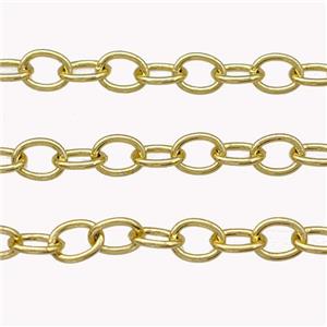 Copper Rolo Chain Gold Plated, approx 4x5mm, 0.7mm thickness