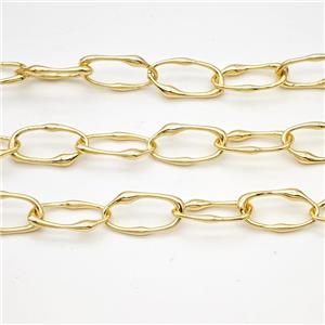 Copper Chain Gold Plated, approx 9-18mm