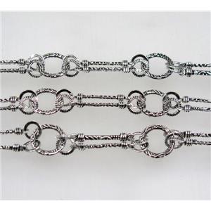 Antique Silver Alloy Chain, 98cm(38 inch) length