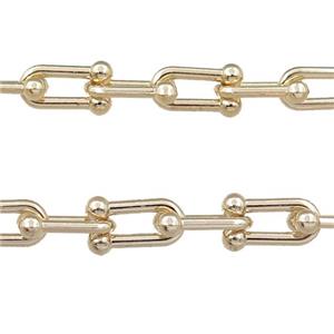 alloy U-shape chain, gold plated, approx 9x16mm