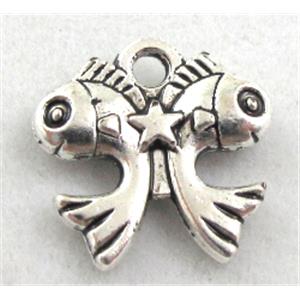 Tibetan Silver pendants, Zn Alloy, 14.5x14.5mm